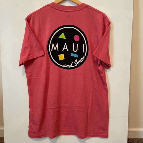 Maui & Sons “Cookie Logo” t-shirt (Deep Coral) - Picture 2 of 6